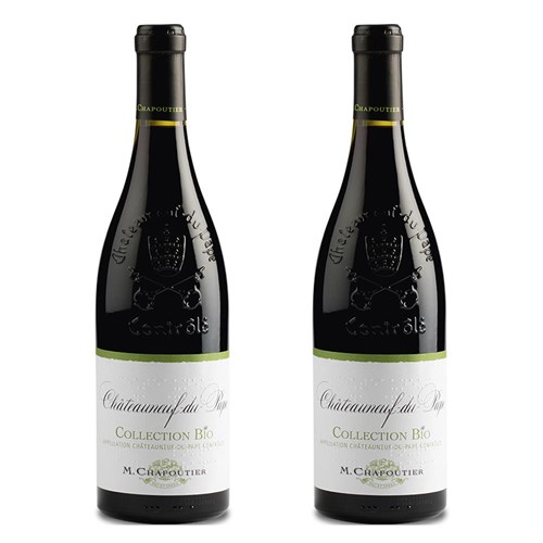 Chateauneuf-du-Pape Collection Bio M.Chapoutier 75cl Red Wine Twin Set